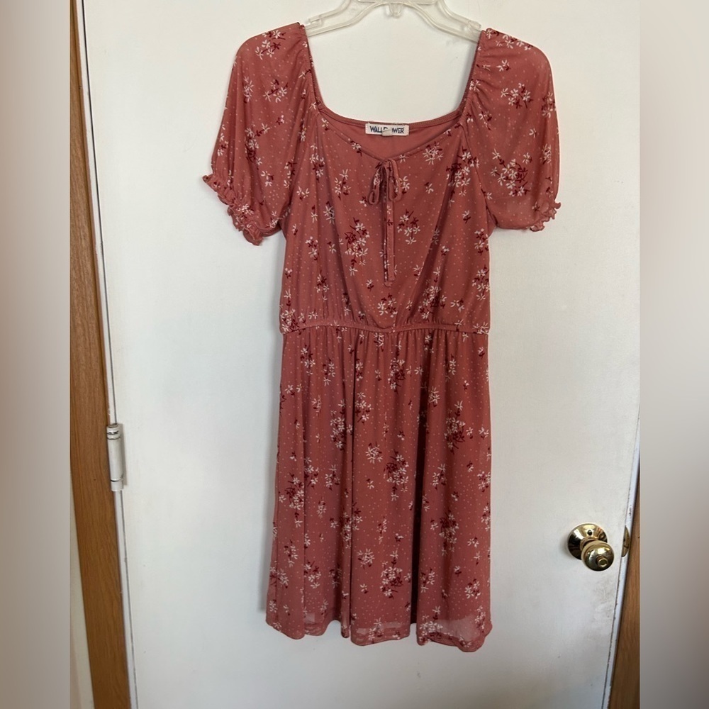 Wallflower Large Floral dress mauve pink